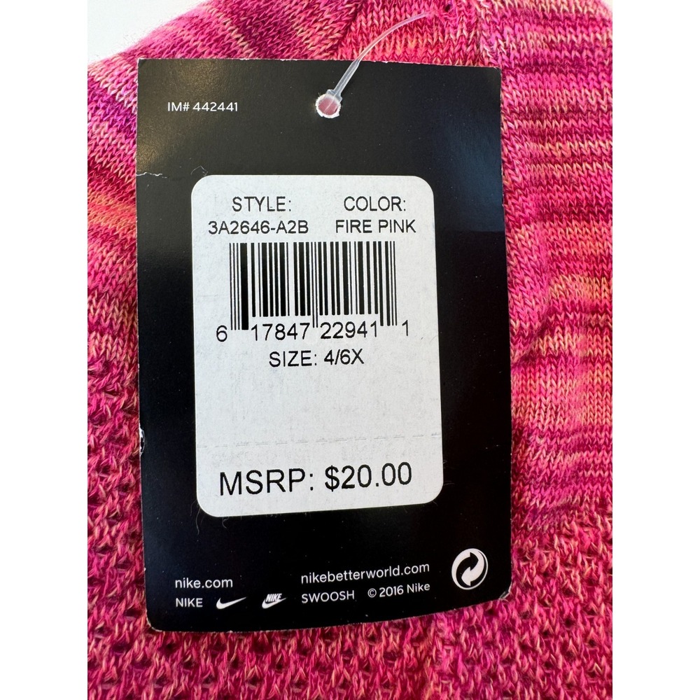 NEW Nike Beanie Winter Hat Fire Pink Youth Size 4/6X 3A2646-A2B - Picture 5 of 5